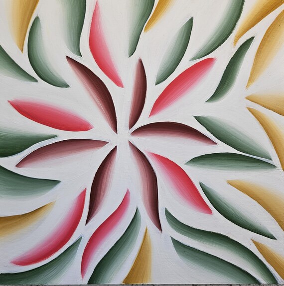 Brightly Colored Light Sinewy Design - Maximalist Abstract Expressionist Acrylic on 12x12 Wood Panel by Bex Nikols