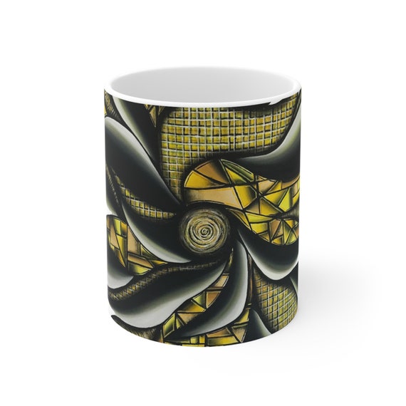 Yellow Explosion Ceramic Mug 11oz