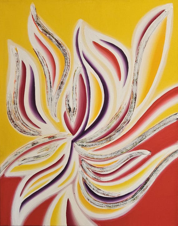 Dancing Fire- Acrylic Painting on 16x20 Inch Canvas | Bold Colors Fine Art by Bex Nikols
