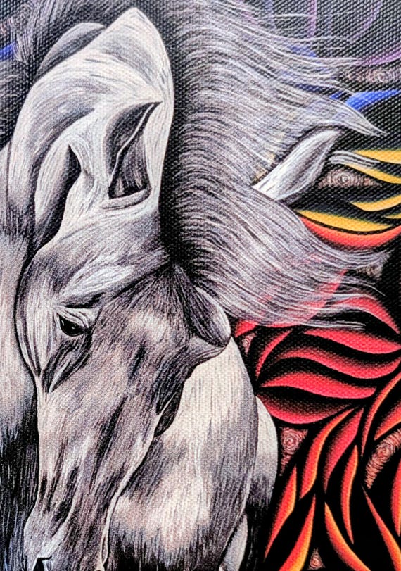 Abstract Majestic Sinewy Horse Giclee Print –   Canvas Art