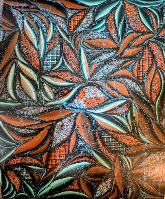 Abstract Patina Swirl Giclee Print –   Canvas Art