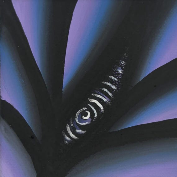Original Acrylic Painting: Colorful Abstract Spiral on 4x4 Inch Canvas
