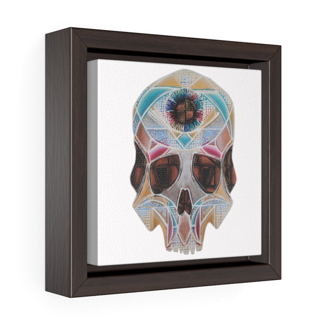 Art Deco Skull Square Framed Premium Gallery Wrap Canvas Etsy