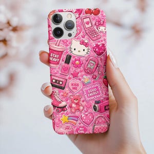Pink Kawaii iPhone Case | Cute Girl Phone Case | Glossy Protective Case | Aesthetic Phone Cover | Stay Heavy