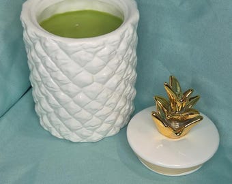 Pineapple-Scented Upcycled Candle