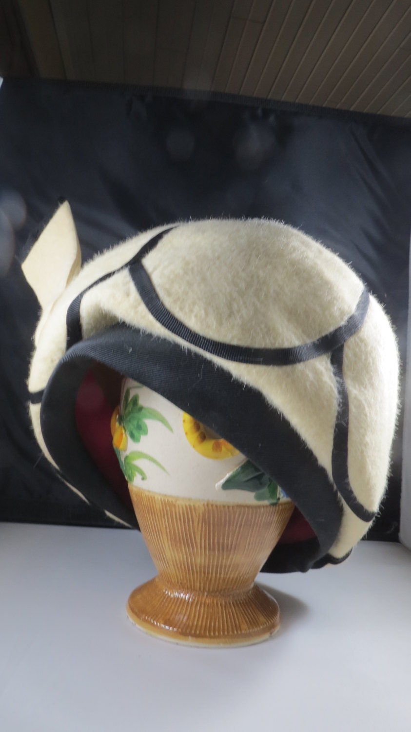 Vintage Bellini Felted Wool Womens Hat Fascinator Teddy West  display picture 1
