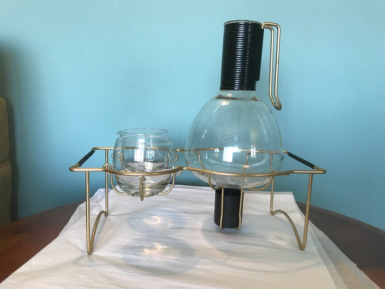 Vintage Pyrex Coffee Carafe Decanter w/ wire stand cream Etsy