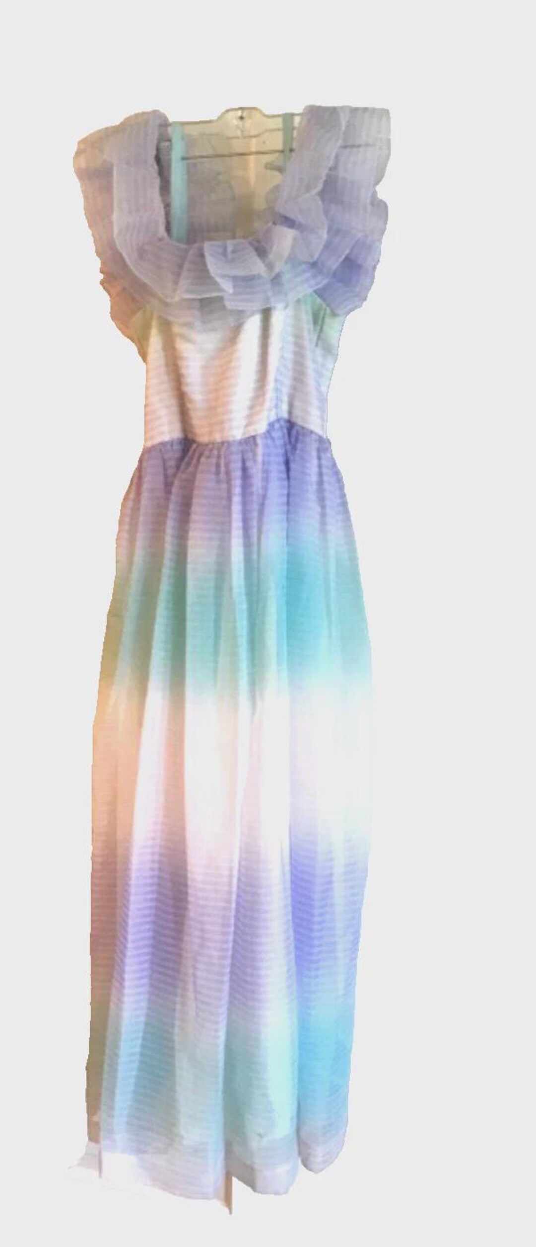 pastel rainbow chiffon dress Pastel Rainbow Multicolor Tulle Maxi Dress SheLikesBVI.com