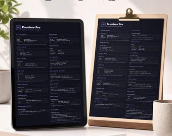 Premiere Pro Shortcut Poster, Video Editor Reference Guide, Video Editing Cheat Sheet, Premiere Keyboard Shortcuts, Instant Download