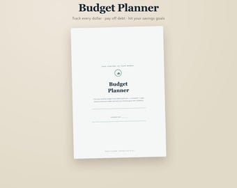 Planificador de presupuesto imprimible, registro de pago de deudas, plantilla de presupuesto mensual, planificador de objetivos de ahorro, carpeta financiera, descarga digital en PDF.