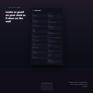 TypeScript Cheat Sheet Poster - desk and wall mockup