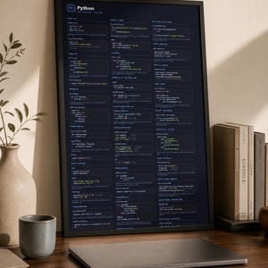 Python Cheat Sheet Poster, Developer Reference Guide, Programming Wall Art, Coding Gift, Instant Download image 3
