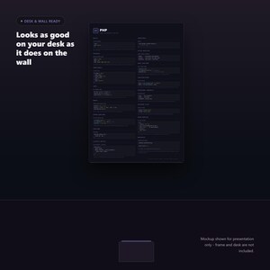 PHP Cheat Sheet Poster, Backend Developer Reference Guide, W - image 6
