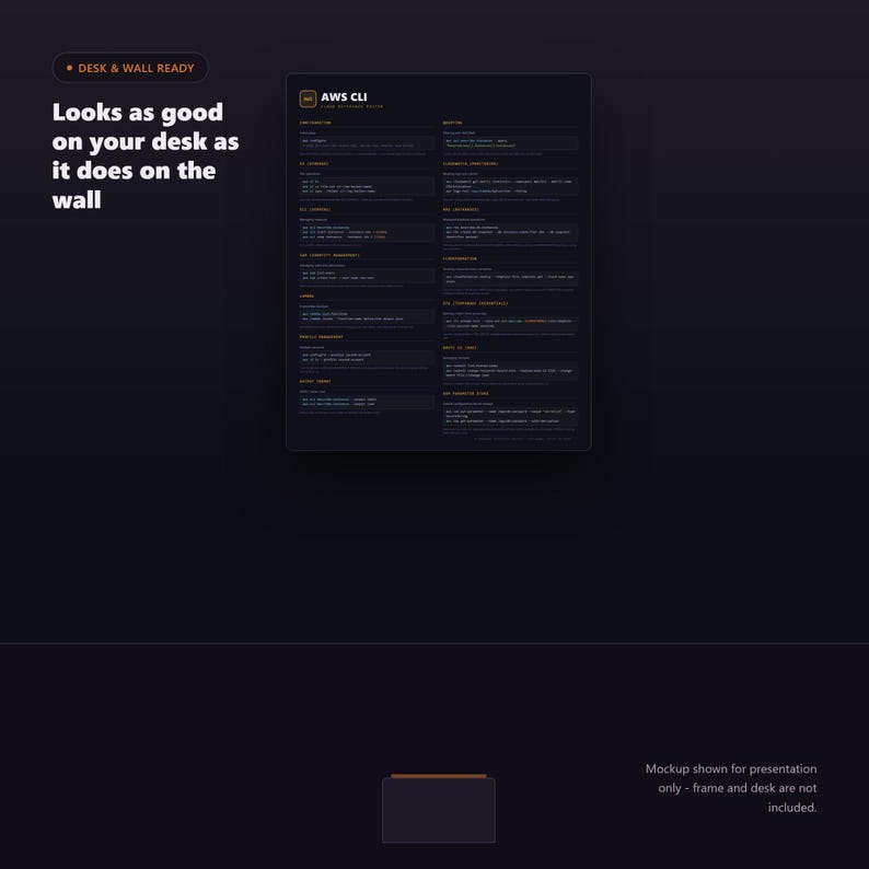 AWS CLI Cheat Sheet Poster, Cloud Engineer Reference Guide,  - image 6