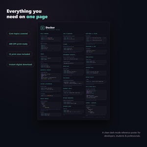 Docker Cheat Sheet Poster - features