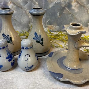 Rowe Pottery Works Salt Glaze Pottery- 5 Piece Set!