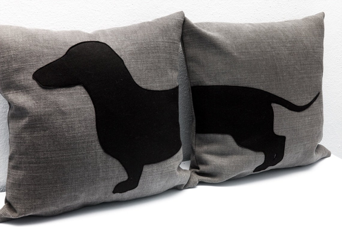 Personalized Pillows With Sausage Dog Pillow Covers Grey and Etsy