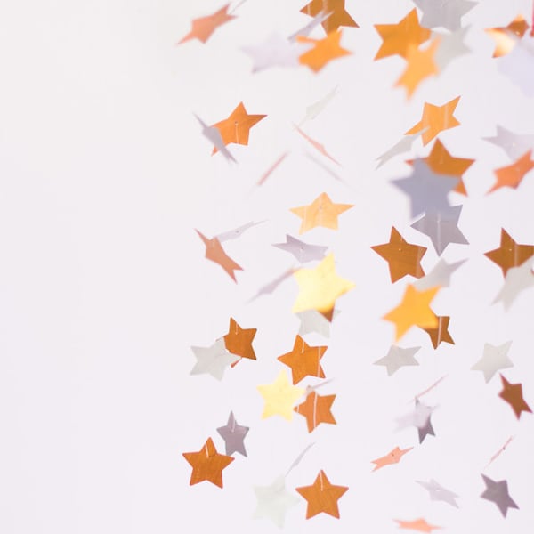Spring SALES - Star mobile silver & bronze - home decoration - paper mobile - nursery decor - estrellas - Mother's Day Gift