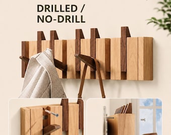 Walnut and Oak Piano Wall Hanger , No Wall Drilling Required