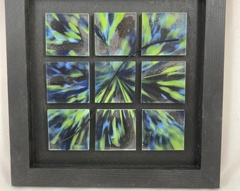 Colorblocks3 framed glass mosaic