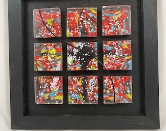 Colorblocks3 framed glass mosaic