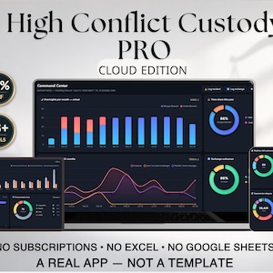 High Conflict Custody Documentation App | Visitation Tracker, Incident Log, Evidence Organizer, Co Parenting Court Records & Cloud Sync