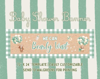 We Can Barely Wait Baby Shower Banner, Gender Neutral