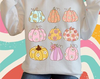 Retro Pumpkin PNG, Thanksgiving Pumpkin Design (Digital Download)