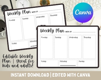Editable Weekly Planner | Neutral Design | Digital Download
