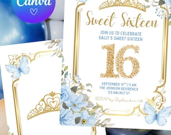 Coquette Sweet 16 Birthday Invitation Template