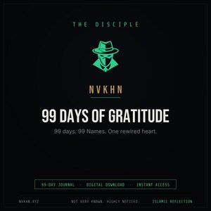 99 Days of Gratitude Journal PDF | Islamic Gratitude Practice | 99 Names of Allah | Muslim Journal | Digital Download