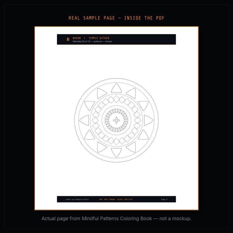 Livre de coloriage PDF « Motifs apaisants » | Mandalas nature 33 pages à colorier pour adultes (téléchargement numérique) image 5
