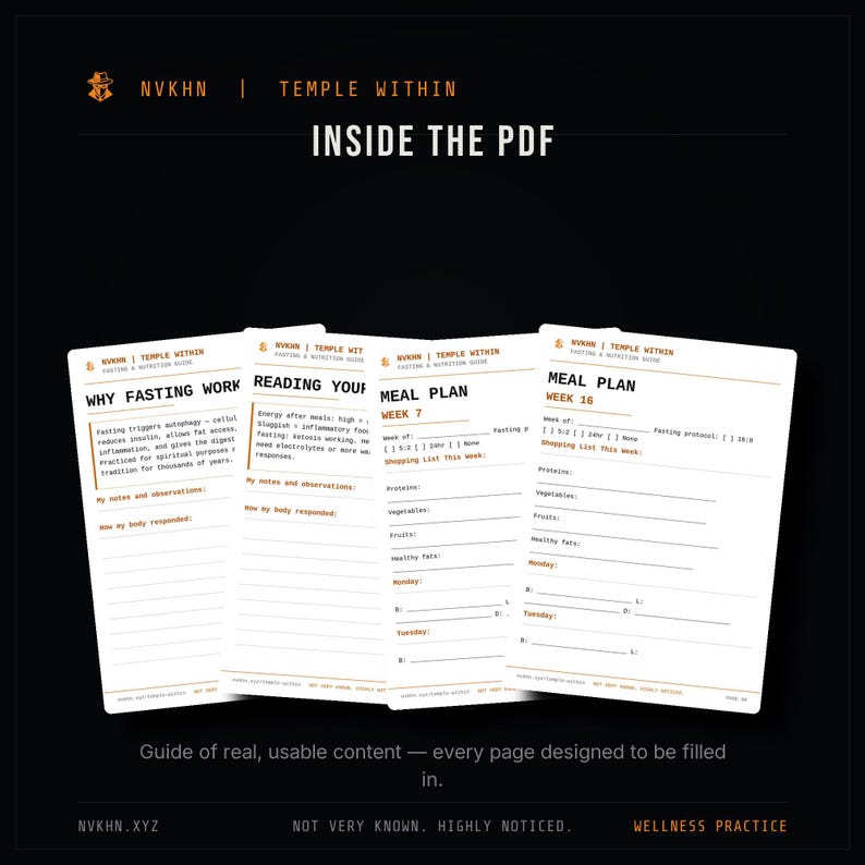 Intermittent Fasting Guide PDF | Beginner Fasting Planner + Tracker | Fasting Schedule + Meal Log | Digital Download image 4