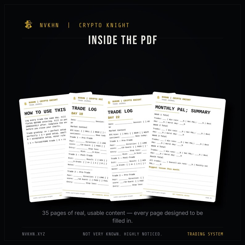 Crypto Trade Journal PDF | Trading Log + Win Rate Tracker | Performance Journal | Digital Download image 4