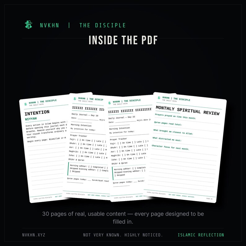 Spiritual Discipline Guide PDF | Daily Practice Framework + 30-Day Roadmap | Islamic Self Improvement | Digital Download image 4