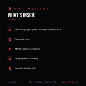 Martial Arts Training Log PDF | Session Tracker + Monthly Review | BJJ MMA Wing Chun | Digital Download image 2