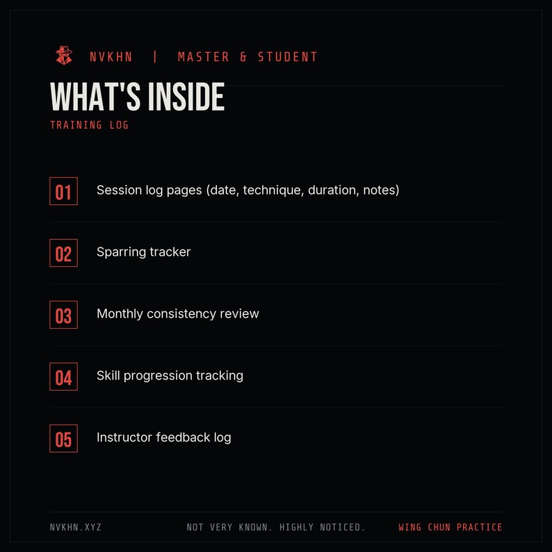 Martial Arts Training Log PDF | Session Tracker + Monthly Review | BJJ MMA Wing Chun | Digital Download image 2