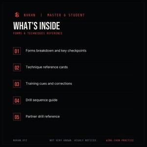 詠春拳型参考資料PDF｜技法ドリル＋トレーニングのコツ｜クイックリファレンスガイド｜デジタルダウンロード 画像 2