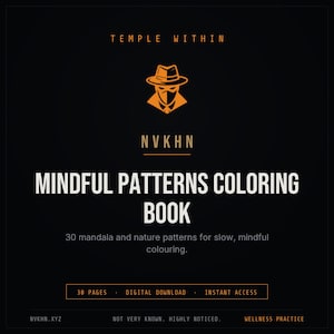 Livre de coloriage PDF « Motifs apaisants » | Mandalas nature 33 pages à colorier pour adultes (téléchargement numérique) image 1