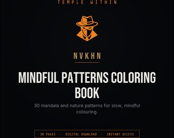 Livre de coloriage PDF « Motifs apaisants » | Mandalas nature 33 pages à colorier pour adultes (téléchargement numérique)
