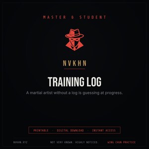Martial Arts Training Log PDF | Session Tracker + Monthly Review | BJJ MMA Wing Chun | Digital Download