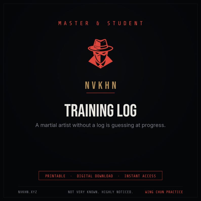 Martial Arts Training Log PDF | Session Tracker + Monthly Review | BJJ MMA Wing Chun | Digital Download image 1