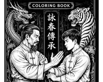 Master & Student: Ancient Martial Arts Discipline Coloring Book