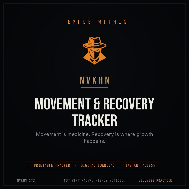 Suivi des mouvements et de la récupération (PDF) | Carnet d'entraînement + Planificateur de jours de repos | Journal de fitness | Suivi des exercices | Téléchargement numérique image 1