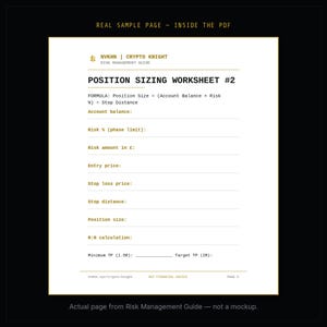 Crypto Risk Management Guide PDF | Position Sizing + Stop Loss System | Trading Safety | Digital Download image 5