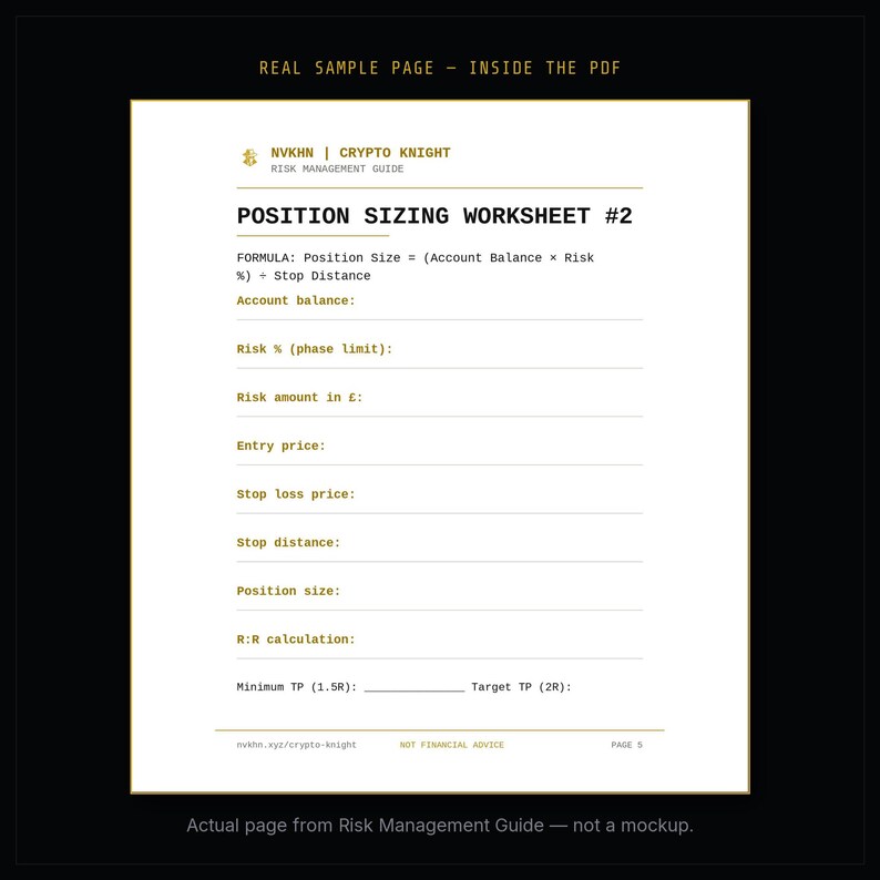 Crypto Risk Management Guide PDF | Position Sizing + Stop Loss System | Trading Safety | Digital Download image 5