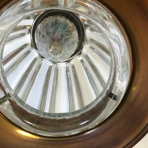 Vintage COPPER Ceiling Light Fixture, Wavy Glass Center Outdoor Indoor Arts Crafts Mid Century Design - Hall Light Mounted image 5