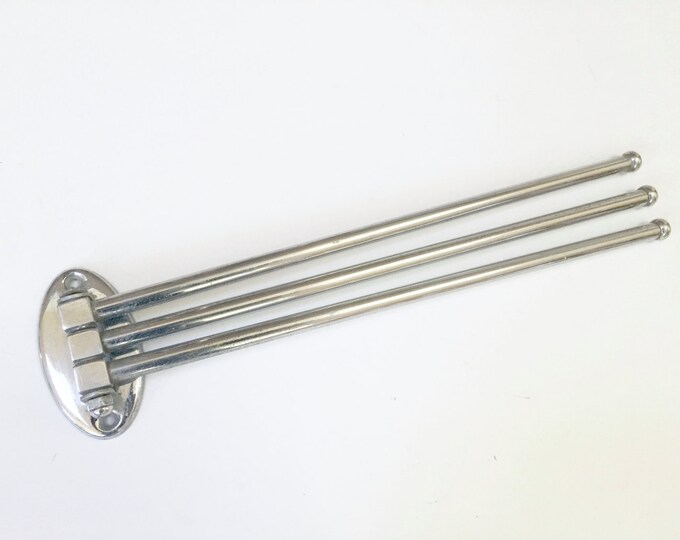 METAL SWING ARM Hanger 3 Bars Hooks Wall Hanging Towel Holder