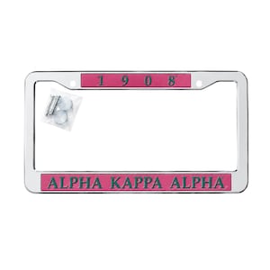 Alpha Kappa Alpha License Plate Frame Pink Green Car Plate Holder