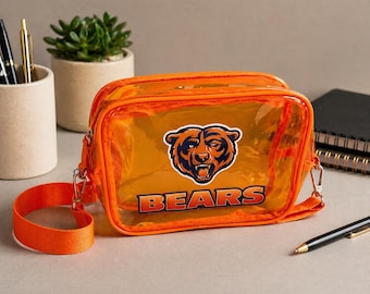 Chicago Bears Clear Crossbody Bag Orange Football Fan Game Day Bag